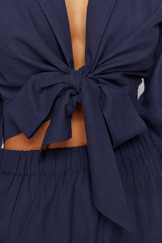 Camisa atada de praia - Azul-marinho