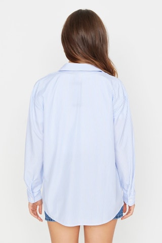 Camisa às riscas Azul-celeste