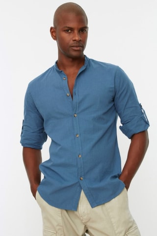 Camisa slim - Azul
