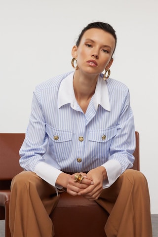 Camisa regular - Azul