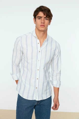 Camisa às riscas Branco