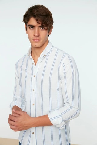 Camisa às riscas Branco