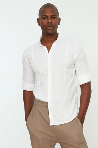 Camisa às riscas Branco