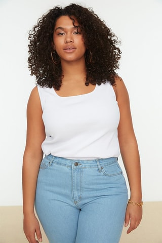 Camisola de alças Plus Size Branco