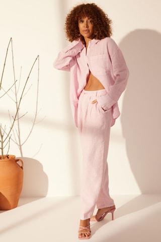 Pantalon en lin - Rose