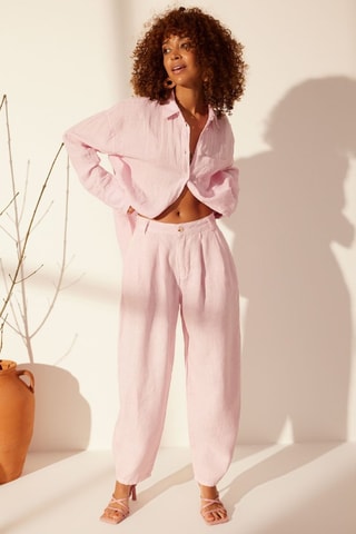 Pantalon en lin - Rose