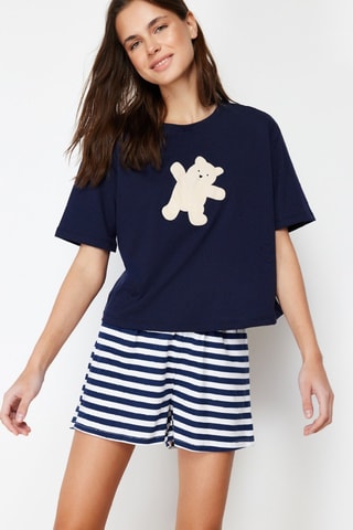 Pijama - Azul-marinho e branco