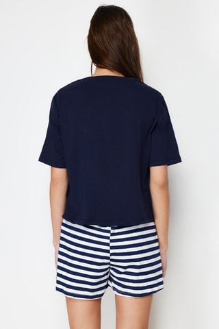 Pijama - Azul-marinho e branco