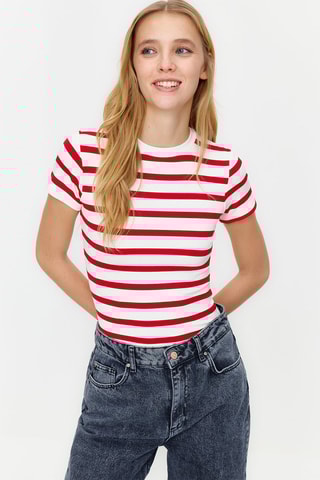 T-shirt - Blanc et rouge