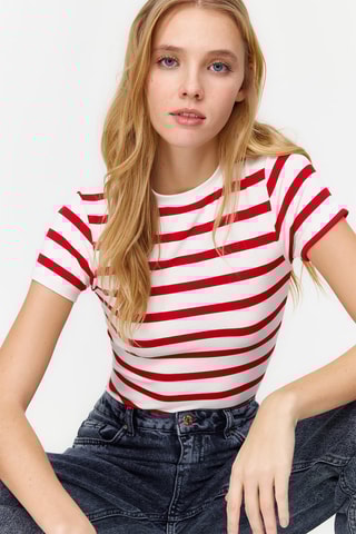 T-shirt - Blanc et rouge
