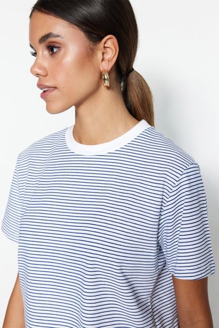 T-shirt regular - Bleu marine et écru