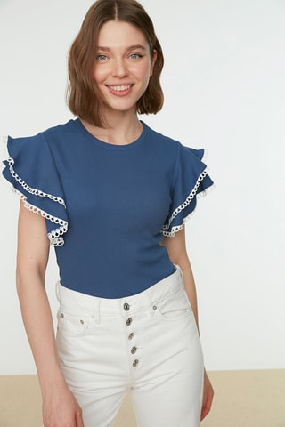 T-shirt Bleu indigo