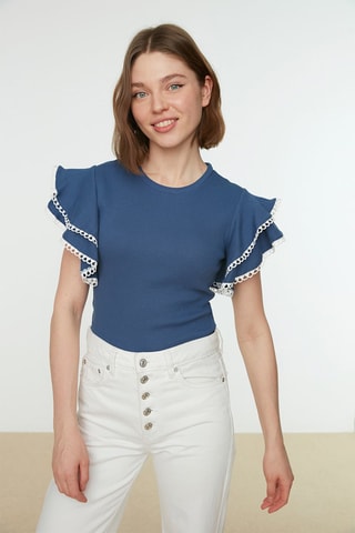 T-shirt Bleu indigo