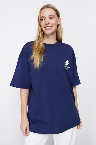 T-shirt oversize - Bleu marine
