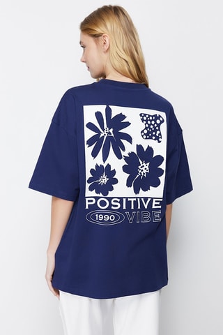 T-shirt oversize - Bleu marine