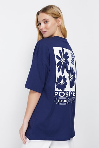 T-shirt oversize - Bleu marine