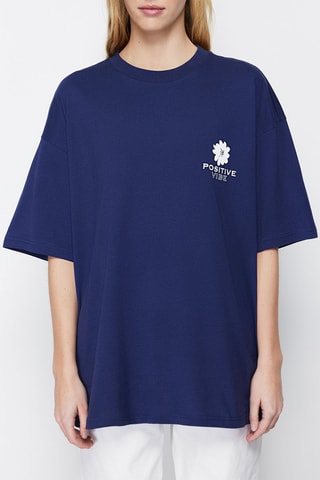 T-shirt oversize - Bleu marine