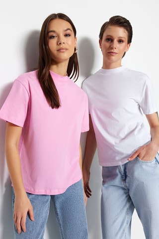 2 t-shirts - Rose et blanc