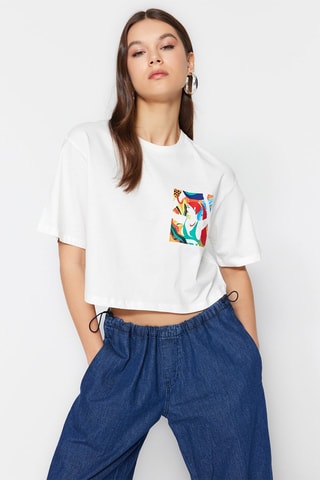 Crop top wide - Blanc