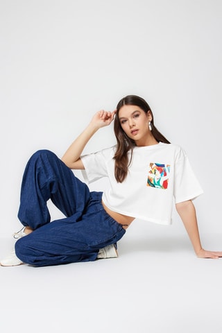Crop top wide - Blanc