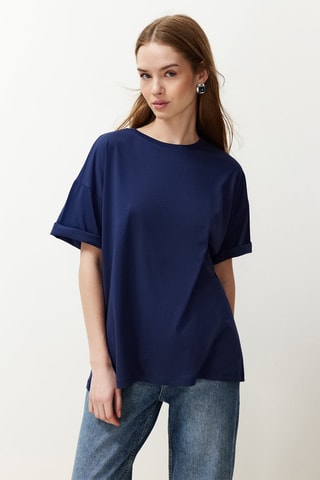 T-shirt oversize - Bleu marine