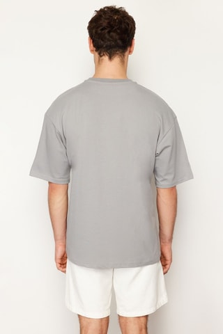 T-shirt oversize - Cinzento-claro