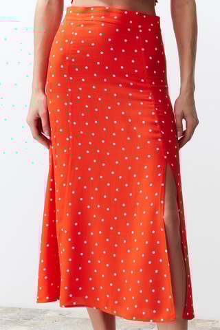 Top e saia midi - Vermelho