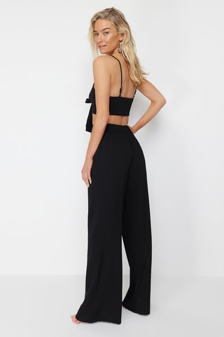 Crop top e calças - Preto