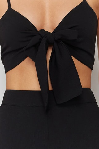 Crop top e calças - Preto