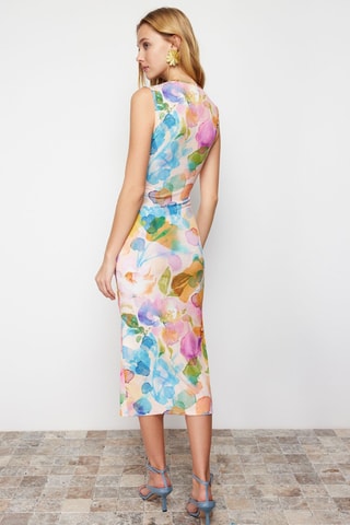 Robe midi - Rose et bleu