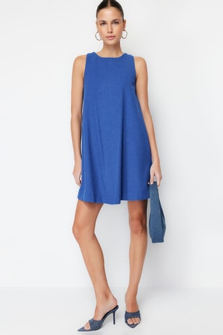 Vestido trapézio - Azul-marinho