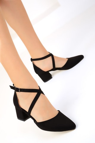 Sapatos de salto em nobuck - Preto