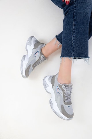 Sneakers com plataforma - Cinzento