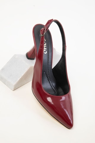 Sapatos de salto envernizados - Bordô