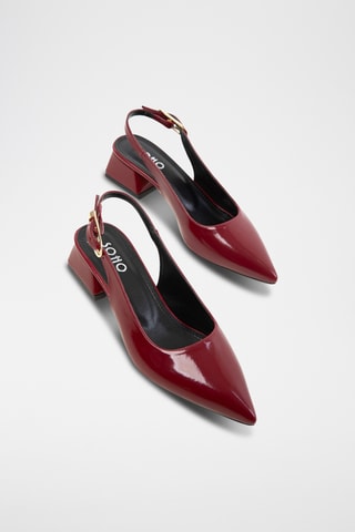 Sapatos de salto envernizados - Bordô