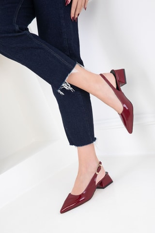 Sapatos de salto envernizados - Bordô