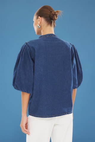 Camisa de ganga - Azul