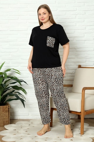 Pijama de 3 peças - Preto e branco