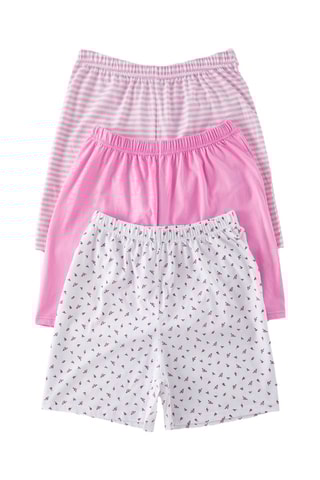 3 calções de pijama - Rosa e branco