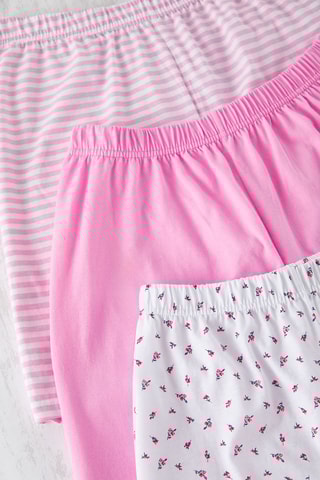 3 calções de pijama - Rosa e branco