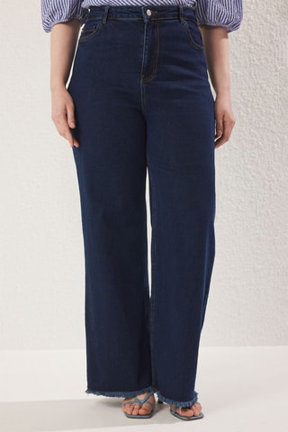 Calças de ganga wide legs - Azul-escuro