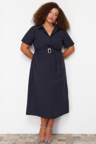 Vestido estilo patinadora - Azul-marinho