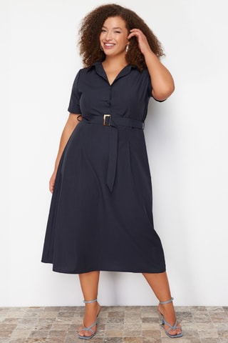 Vestido estilo patinadora - Azul-marinho
