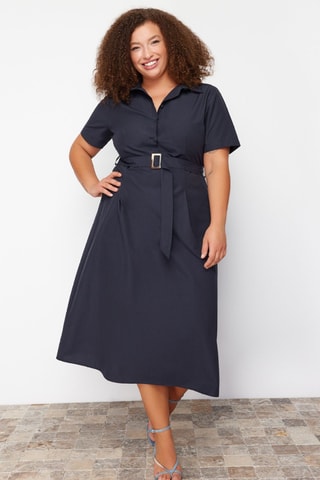 Vestido estilo patinadora - Azul-marinho