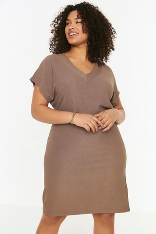 Vestido direito - Castanho