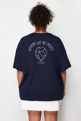 T-shirt oversize - Azul-marinho