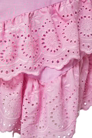 Saia com folhos de cintura alta - Rosa