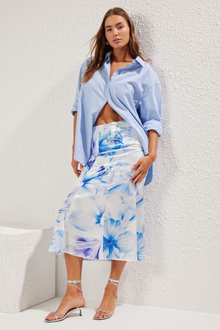Saia midi - Azul