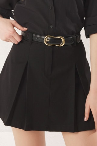 Minissaia de cintura alta - Preto