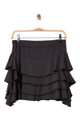Saia com folhos - Preto